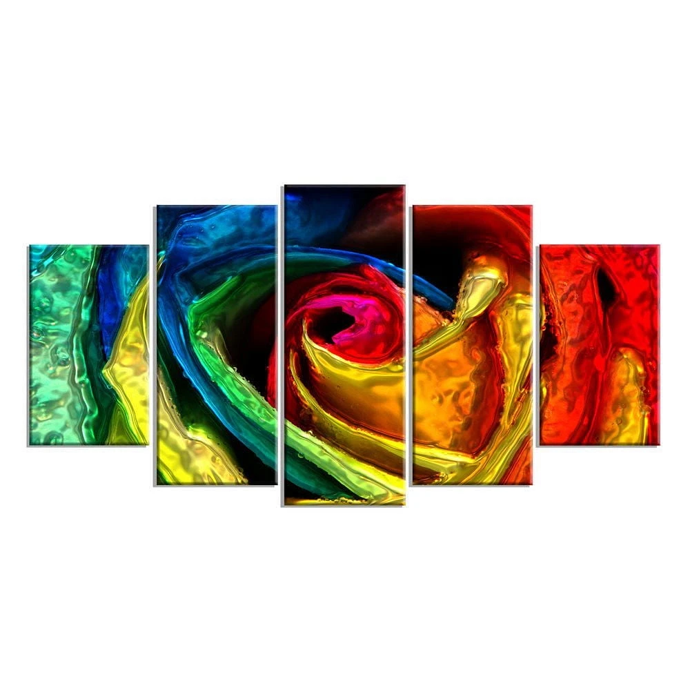 Tableau d'art en toile Design Art à motif de rose colorée