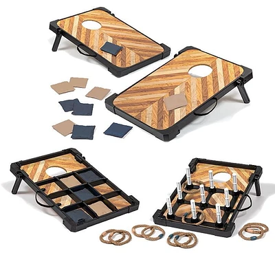 Jeu de poches, tic-tac-toe et lancer d’anneaux EastPoint 2 tableaux, 10 poches