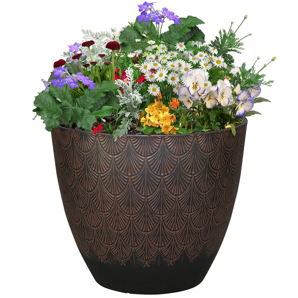 Jardinière Décorative Cache-pot à motif de fronde de 45,7 cm