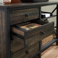 Sauder® Collection Steel River Crédence, Finition Carbon Oak®, 427849