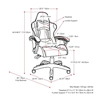CorLiving Ravagers Vinyl PVC Fabric Ergonomic Adjustable Height Gaming Chair for Adults - High Back Computer Chair, Gamer and Video Game Chair