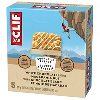 CLIF BAR Energy Bars, White Chocolate Macadamia Nut, High in Protein, Contains 70% Organic Ingredients, 340 g (Pack of 5), 340 g