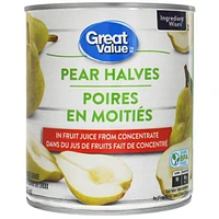 Great Value Pear Halves in Fruit Juice from Concentrate, 796 mL