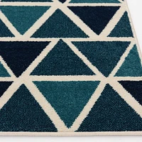 Tapis tissé crème et bleu turquoise Tropiana