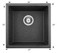 American Imaginations AI- pouces Évier de cuisine composé de granit noir approuvé par CSA W avec finition composée de granit et calibre 16