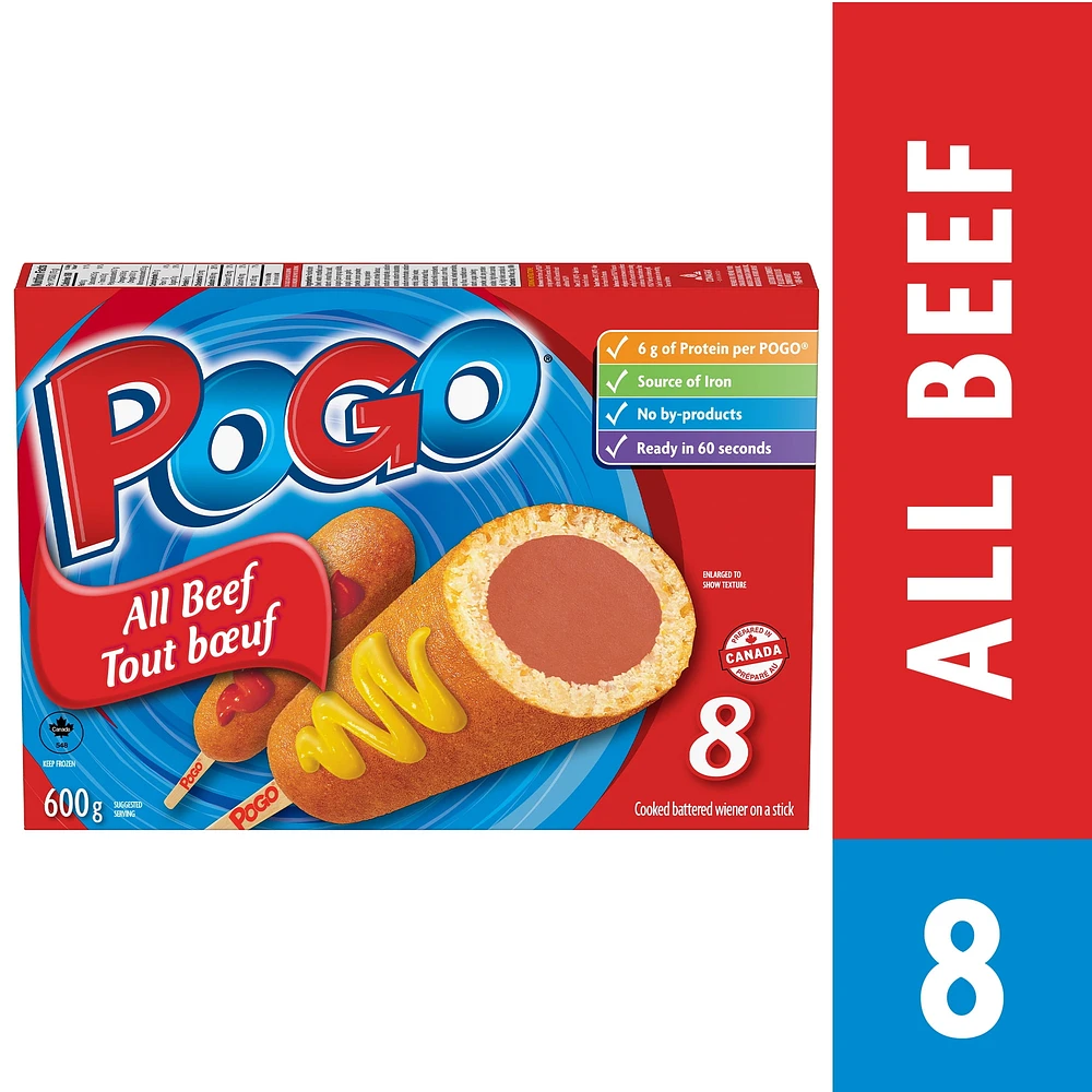 POGO® All Beef corn dogs 8-pack, 600 grams, 600 g