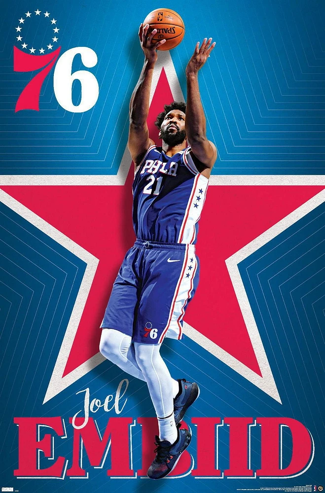 NBA Philadelphia 76ers - Joel Embiid 20 Wall Poster, 22.375" x 34"
