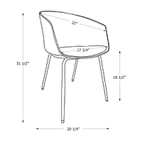 Dining Chair with Metal Legs - Set of 2 from the collection Flam South Shore