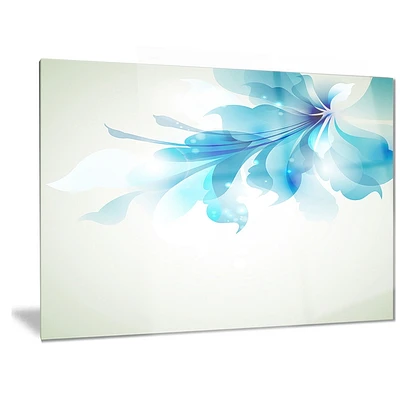 Art mural floral en métal Design Art Fleurs abstraites bleues