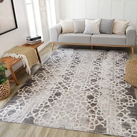 Tapis d'interieur abstrait Rug Branch Cadence, marron beige, moderne - Salon, chambre, salle a manger et cuisine<br>