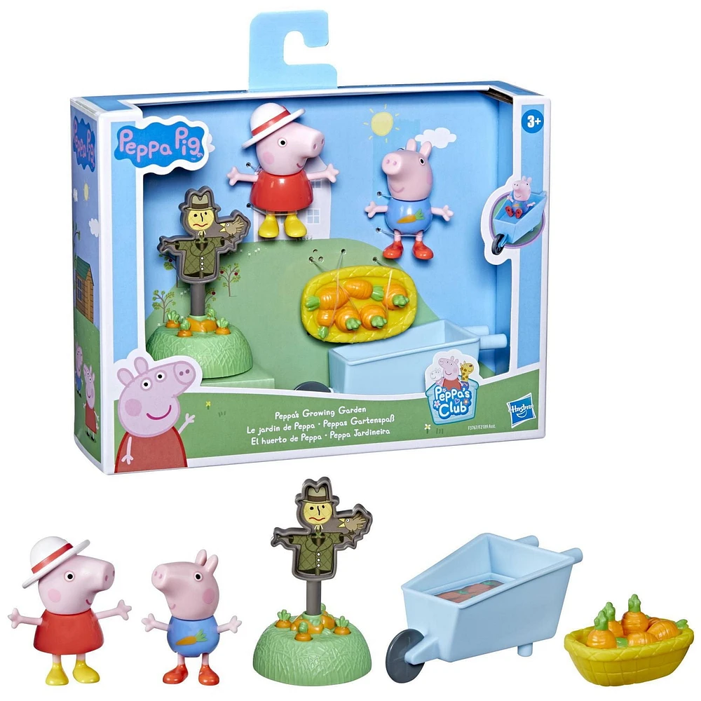 Peppa Pig Peppa's Adventures Le jardin de Peppa, jouet préscolaire avec 2 figurines et 3 accessoires, dès 3 ans