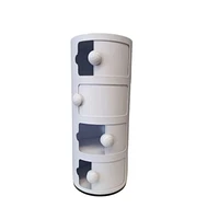 Alysa Round Storage in White with 4 tiers