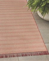 Better Homes & Gardens Woven Geo 5’x7’ Outdoor Rug - Polypropylene/Polyester - Terra Cotta, 5' x 7', fade resistant