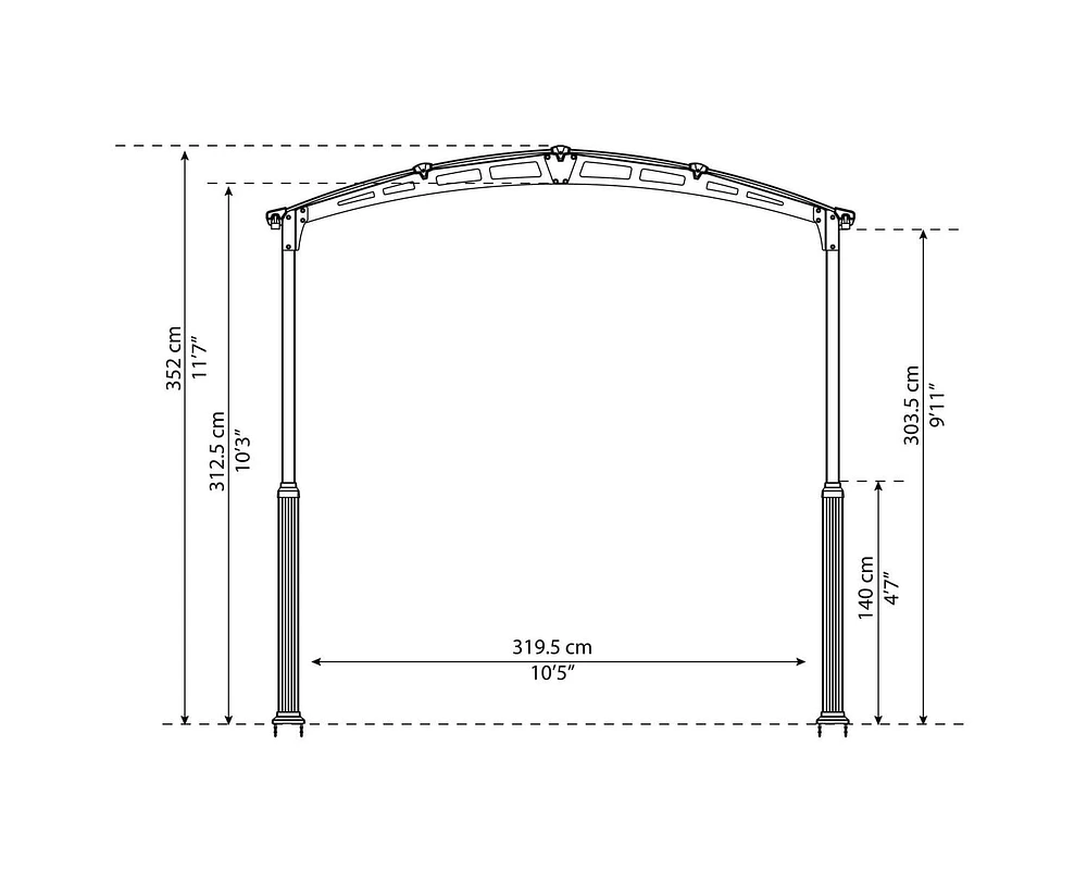 CANOPIA par PALRAM Alpine 12 ft. x 14 ft. Carport Kit - Grey - RV, Car and Boat Shelter