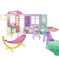 Barbie Coffret-cadeau, 2 poupées Barbie Fashionistas, maison, pisc.