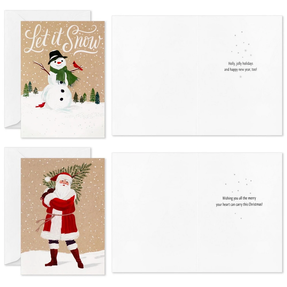 Boîte de cartes de Noël, Connections from Hallmark, assortiment de motifs mignons, paquet de 20 cartes