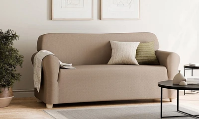 Housse de canapé extensible Pixel Soft, fabriquée à partir de 20 % de tissu recyclé durable et facile à appliquer