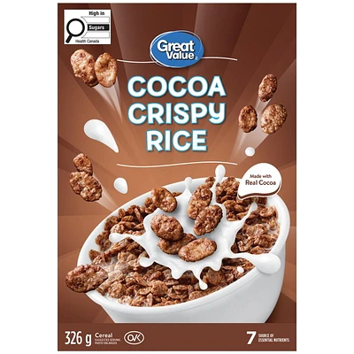 Great Value Cocoa Crispy Rice Cereal, 326 g