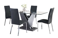 Topline Home Furnishings Chaises de salle à manger en similicuir noir