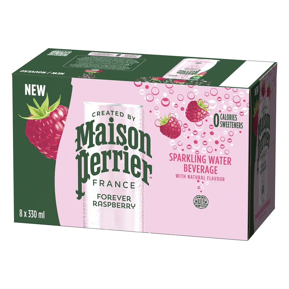 Maison Perrier Forever Raspberry, Sparkling Water Beverage, Natural Raspberry Flavour, No Calories, No Sweeteners, No Sodium, Sourced & Bottled In France, 2.6 L