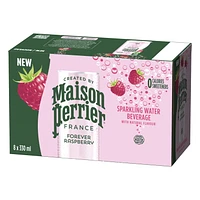 Maison Perrier Forever Raspberry, Sparkling Water Beverage, Natural Raspberry Flavour, No Calories, No Sweeteners, No Sodium, Sourced & Bottled In France, 2.6 L
