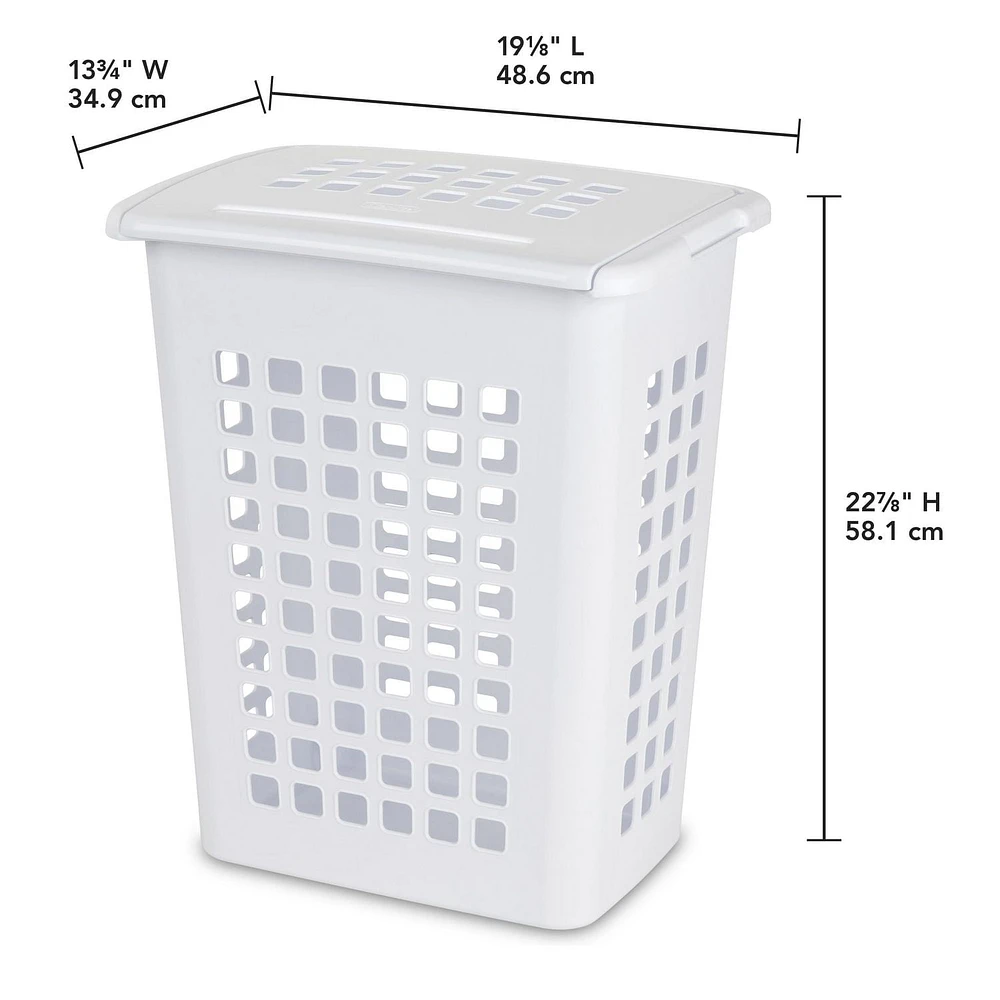 Panier à linge rectangulaire de Sterilite- blanc 1 pièce