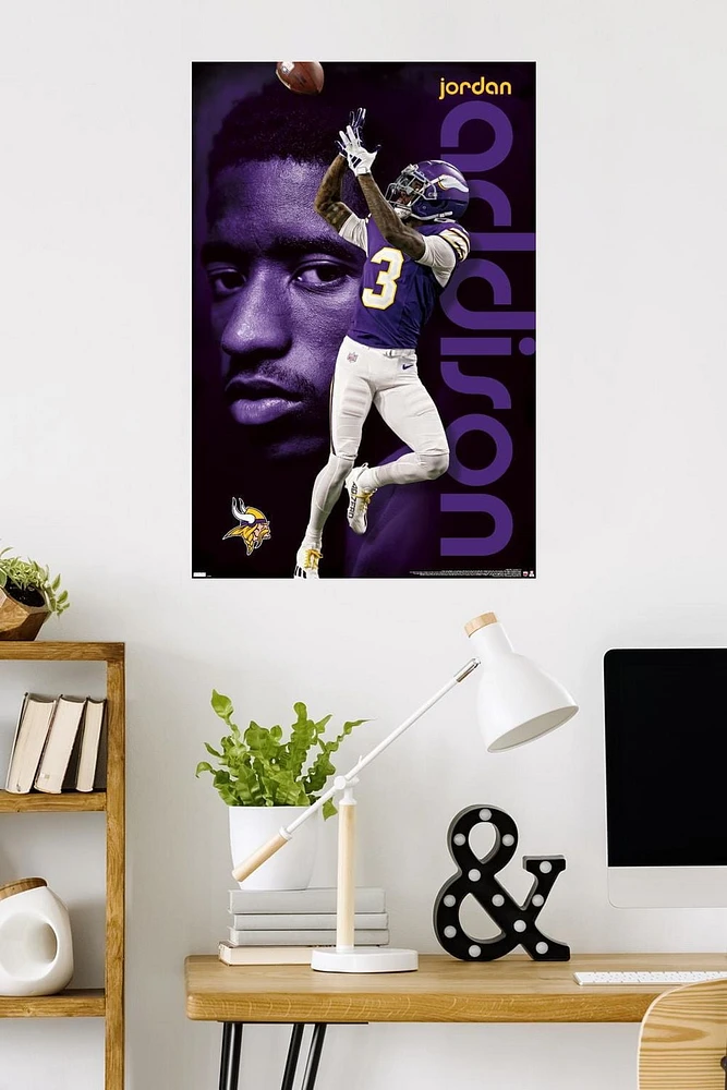 NFL Minnesota Vikings - Jordan Addison 24 Wall Poster, 22.375" x 34"
