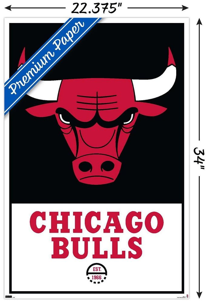 NBA Chicago Bulls - Logo 21 Wall Poster, 22.375" x 34" Framed