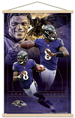 NFL Baltimore Ravens - Lamar Jackson 20 Wall Poster, 22.375" x 34" Framed
