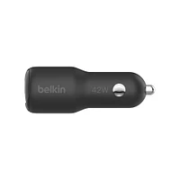 Belkin BoostCharge Dual Car Charger 42W w/Fast Charge USB-C 30W PPS & 12W USB-A Ports for Apple iPhone 15, 15 Pro, 15 Pro Max, iPhone 14 Series, iPhone 13 Series, Samsung Galaxy S23, & More - Black., 42W CAR CHARGER, 30W PD PPS USB-C, 12W USB-A,BLK