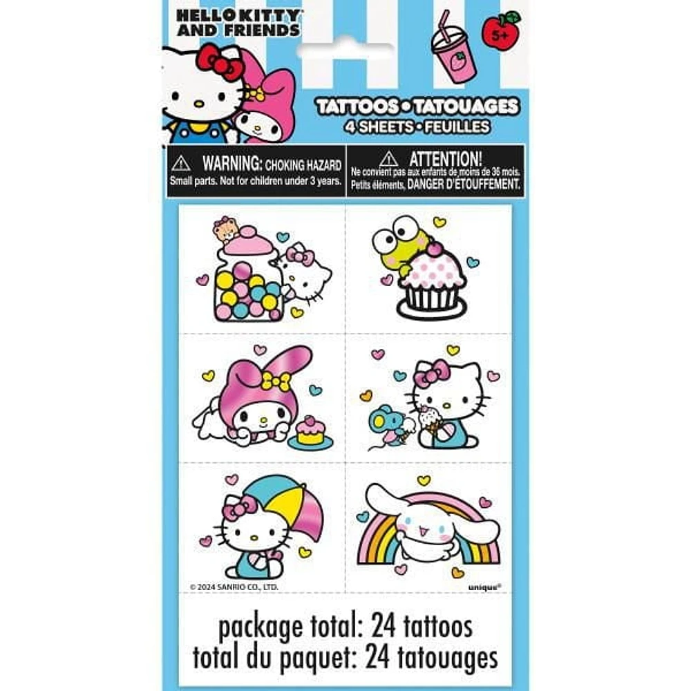 Feuilles de tatouage en aluminium Hello Kitty, 4 carats 6 modèles différents