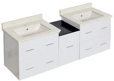 Imaginations Américaines 61,5 pouces W Vanity Set Blanc