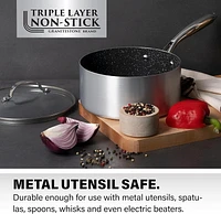 Granitestone 5-Piece Nonstick Silver Cookware Set Oven & Dishwasher Safe