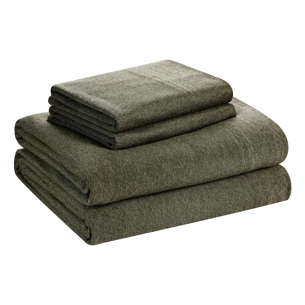 Mainstays Extra Soft Adult Jersey Bed Sheet Set, Double, Sea Turtle Green, 4 Pieces