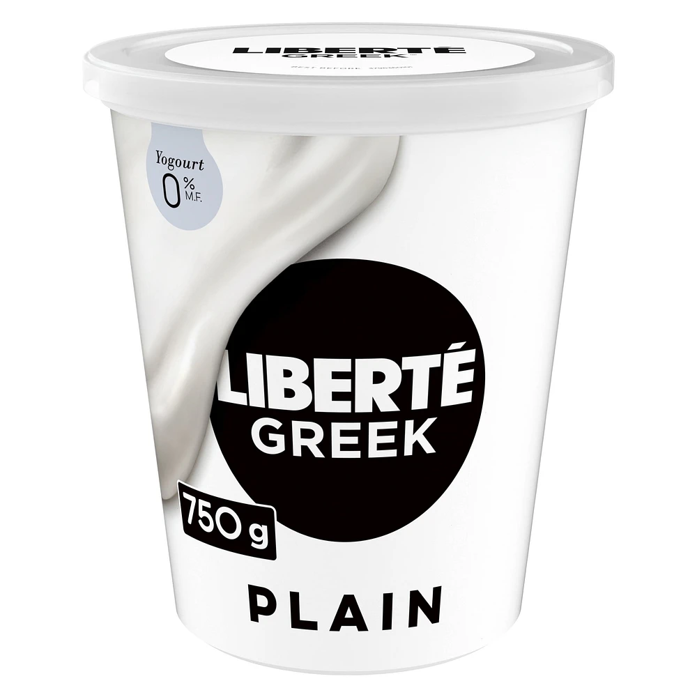 Liberté Grec Yogourt 0 %, Nature, Teneur élevée en protéines, 750 g 750g