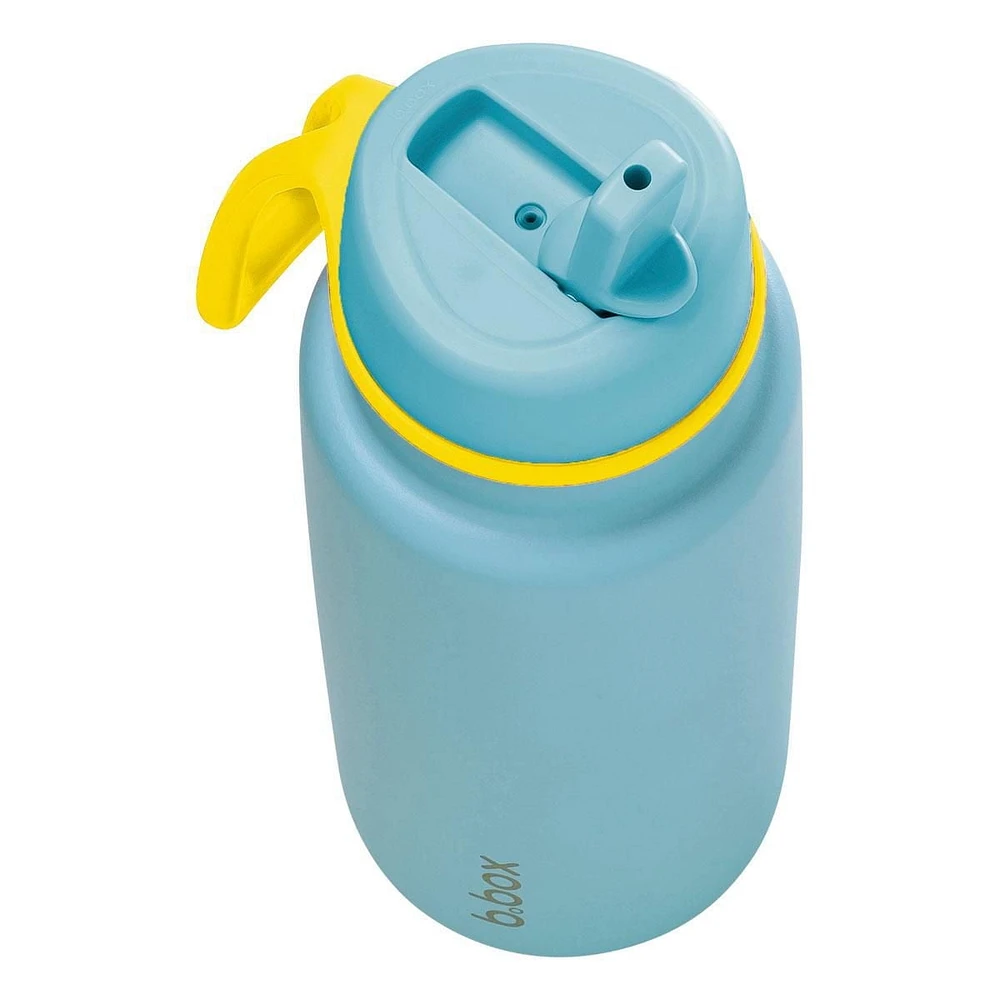b.box - Gobelet isotherme à couvercle rabattable avec paille, grande bouteille d'eau durable pour adolescents et adultes, bouteille d'eau de voyage, isolation triple couche, sans BPA