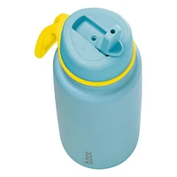 b.box - Gobelet isotherme à couvercle rabattable avec paille, grande bouteille d'eau durable pour adolescents et adultes, bouteille d'eau de voyage, isolation triple couche, sans BPA