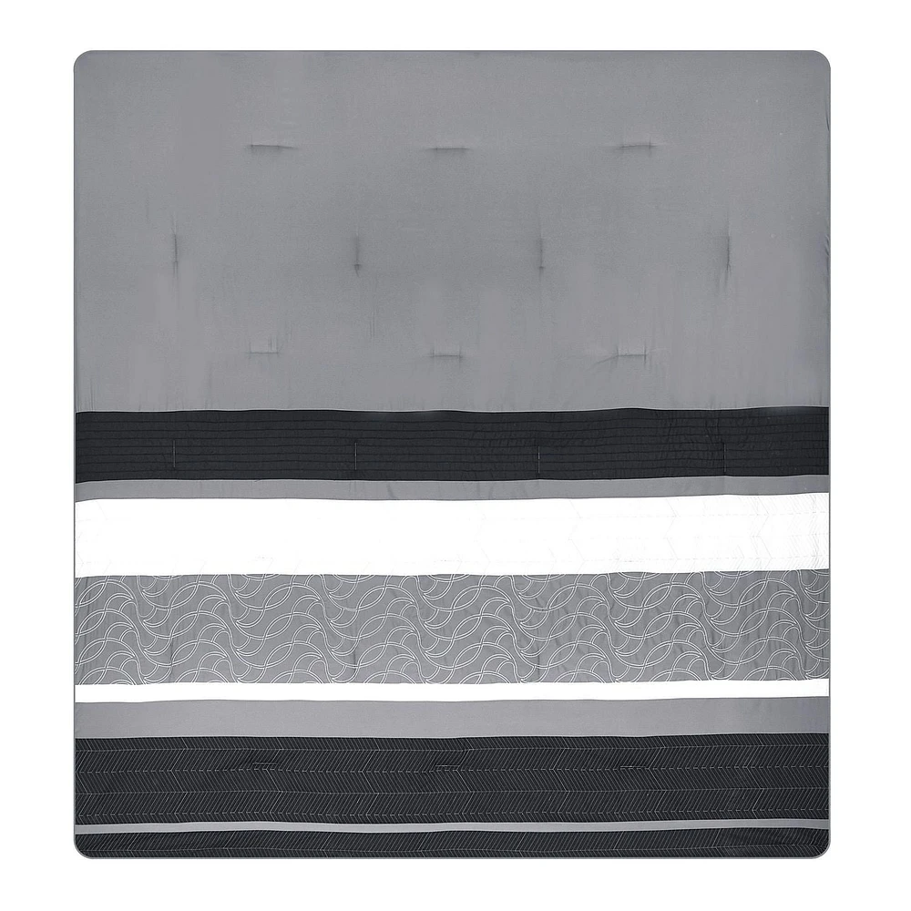 Springmaid Stitched Stripe Comforter Set, 3 Piece Comforter Set