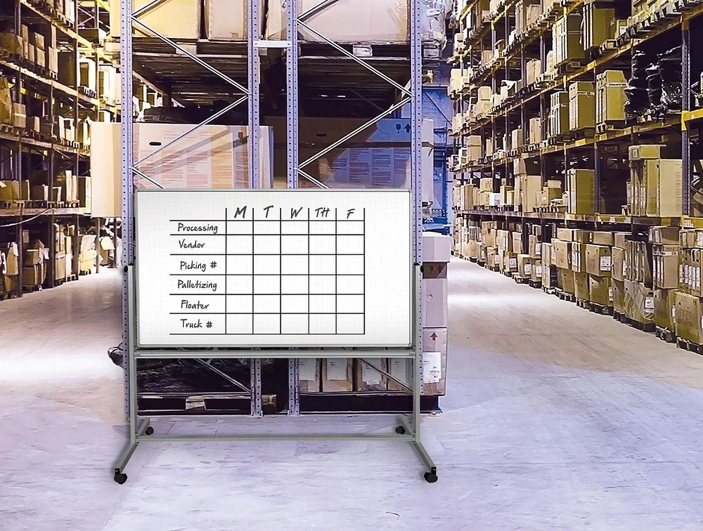 Luxor Tableau Blanc Magnétique Mobile 72" x 40"