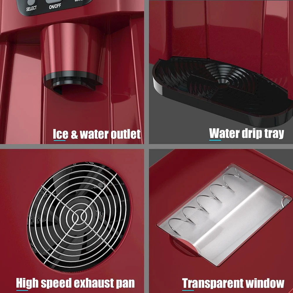 Frigidaire Compact Ice Maker and Water Dispenser - Red