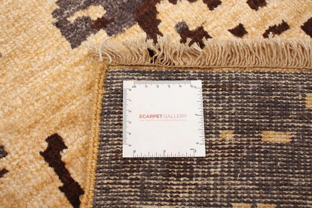 ECARPETGALLERY 4'8" x 6'7" Bordered Jules Oushak Hand-knotted Area Rug for Living Room, Dining Room and Bedroom in Brown