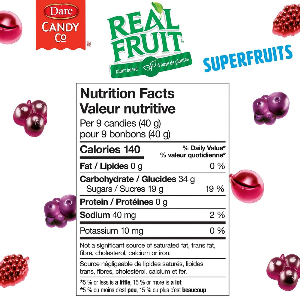 REALFRUIT  Superfruits Gummies Candy, Dare Real Fruit, 350 g