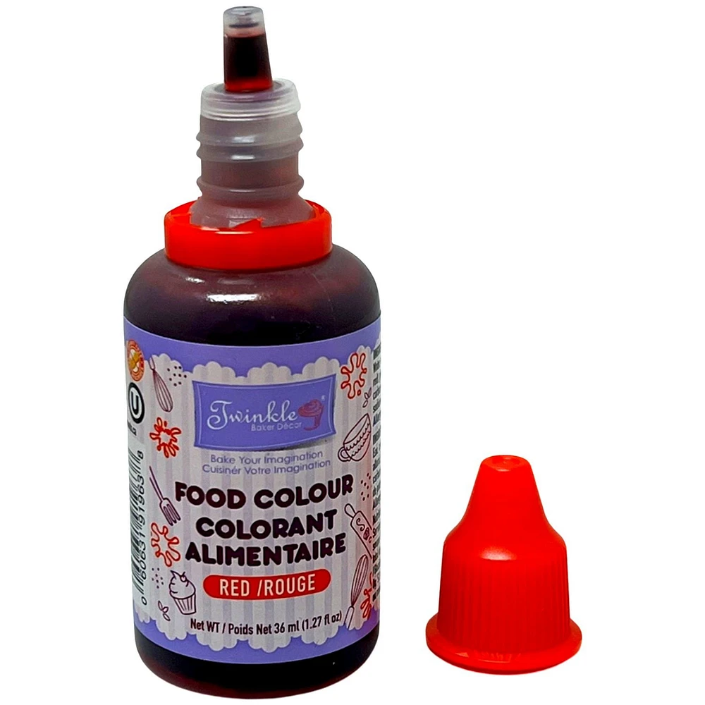 Twinkle Food Colouring 36ml Red, 36ml Red Food Clr