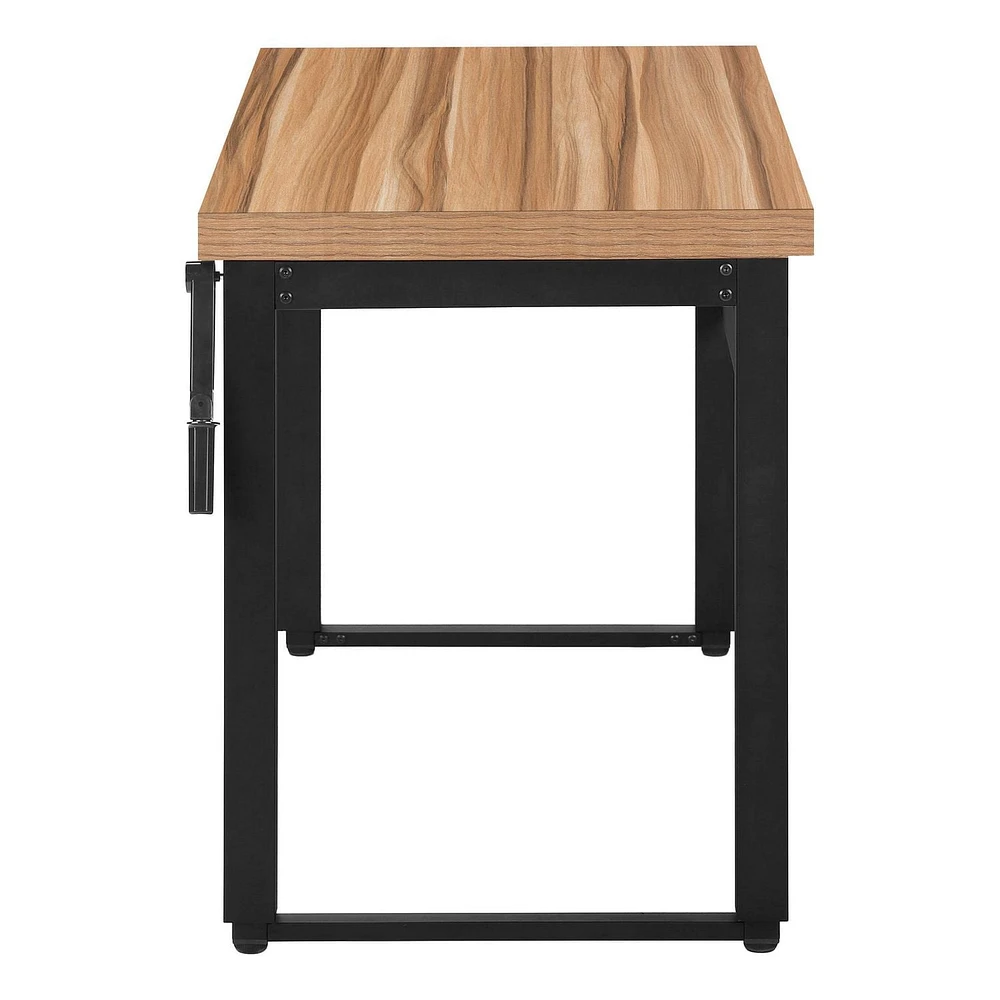 Monarch Specialties Bureau, Bureau À Domicile, Debout, Ajustable, 48"l, Travail, Ordinateur Portable, Métal, Stratifié, Brun, Noir, Contemporain, Moderne