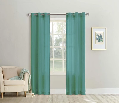 SUN TEXTILE BROYÉ GROMMET RIDEAU VOILE TRANSPARENT