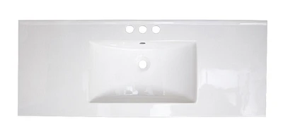 American Imaginations 39.75-in. W 18.25-in. D Ceramic Top In White Color For 3H4-in. Faucet AI-1297