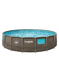 Piscine « Crystal Vue Oasis » design 18 pieds de Funsicle, rotin double foncé Avec accessoires et filtre, 18 pi x 48 po