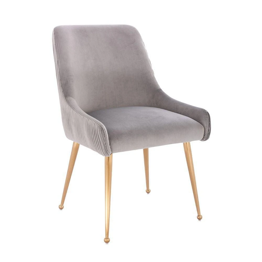 Henry III Dining Chair Set of 2 – Elegant Velvet Dining Accent Chairs with Comfortable Upholstery, Gold Legs, and Stylish Handle Detail on the Back, Perfect for Modern Dining Spaces