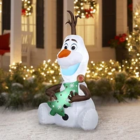 Christmas Inflatable Olaf Holding Christmas Tree