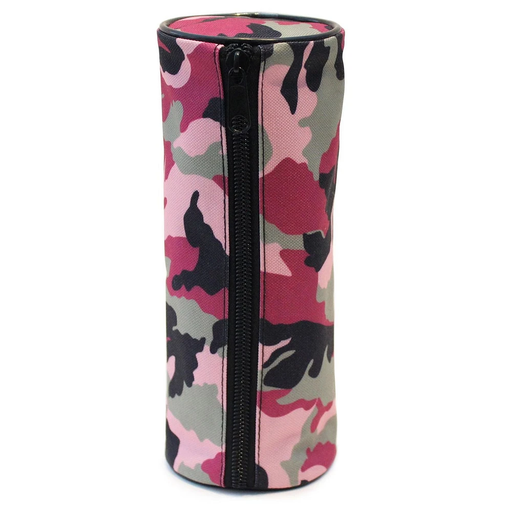 Pen+Gear Pink Camo Barrel Pencil Pouch in Durable Polyester